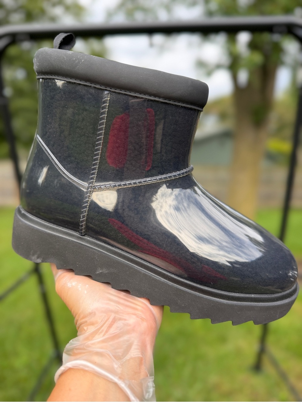 Koolaburra by UGG Koola Clear Mini Waterproof Boots Black Translucent Sz 7